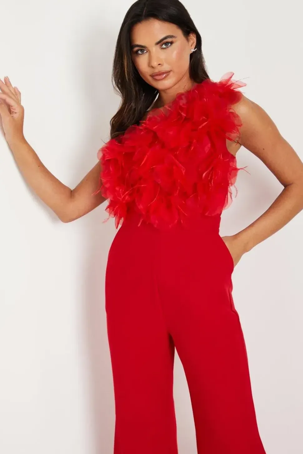 3d Floral Bodice Wide Leg Jumpsuit