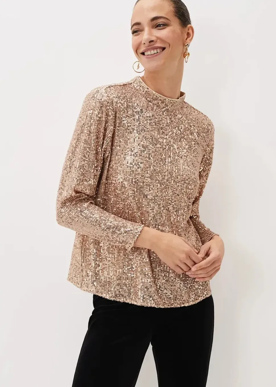 Dhara Sequin Blouse-Plain