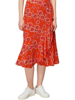 Diagonal Floral Skirt-Floral