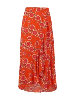 Diagonal Floral Skirt-Floral