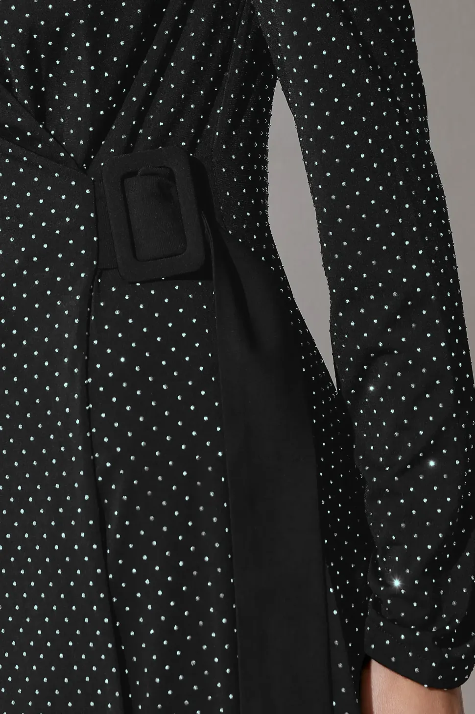 Diamante Belted Wrap Dress