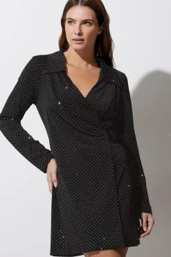 Diamante Belted Wrap Dress