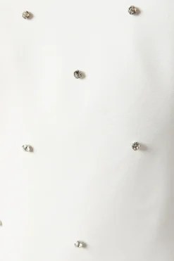 Diamante Crepe White Bridal Mini Dress