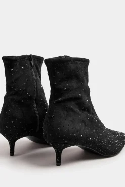 Diamante Heeled Boots In Standard Fit