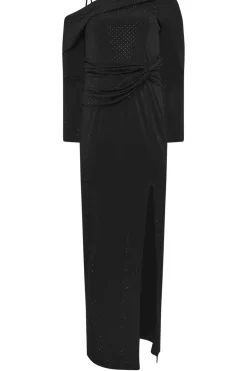Diamante One Shoulder Maxi Dress