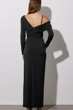 Diamante One Shoulder Maxi Dress