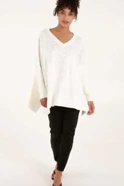 Diamante V Neck Jumper