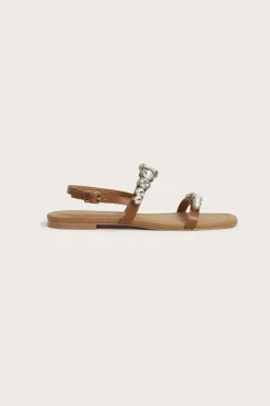 Diamanté Flat Sandals