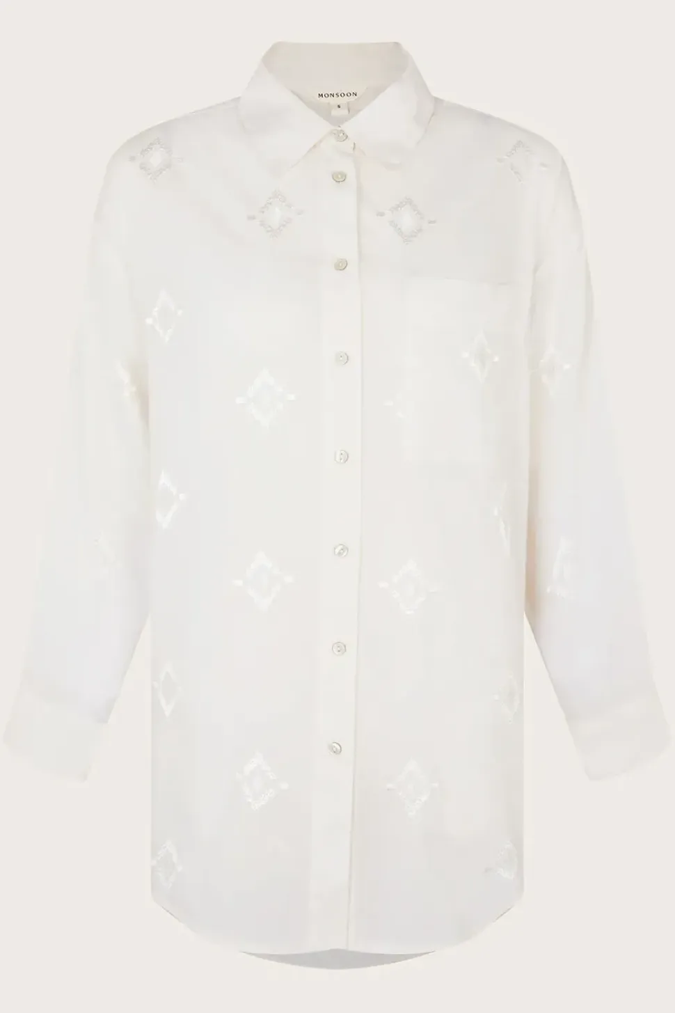 Diamond Embroidered Beach Shirt