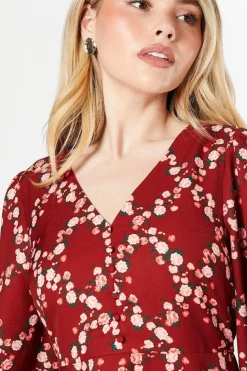 Diamond Floral Button Front Mini Dress
