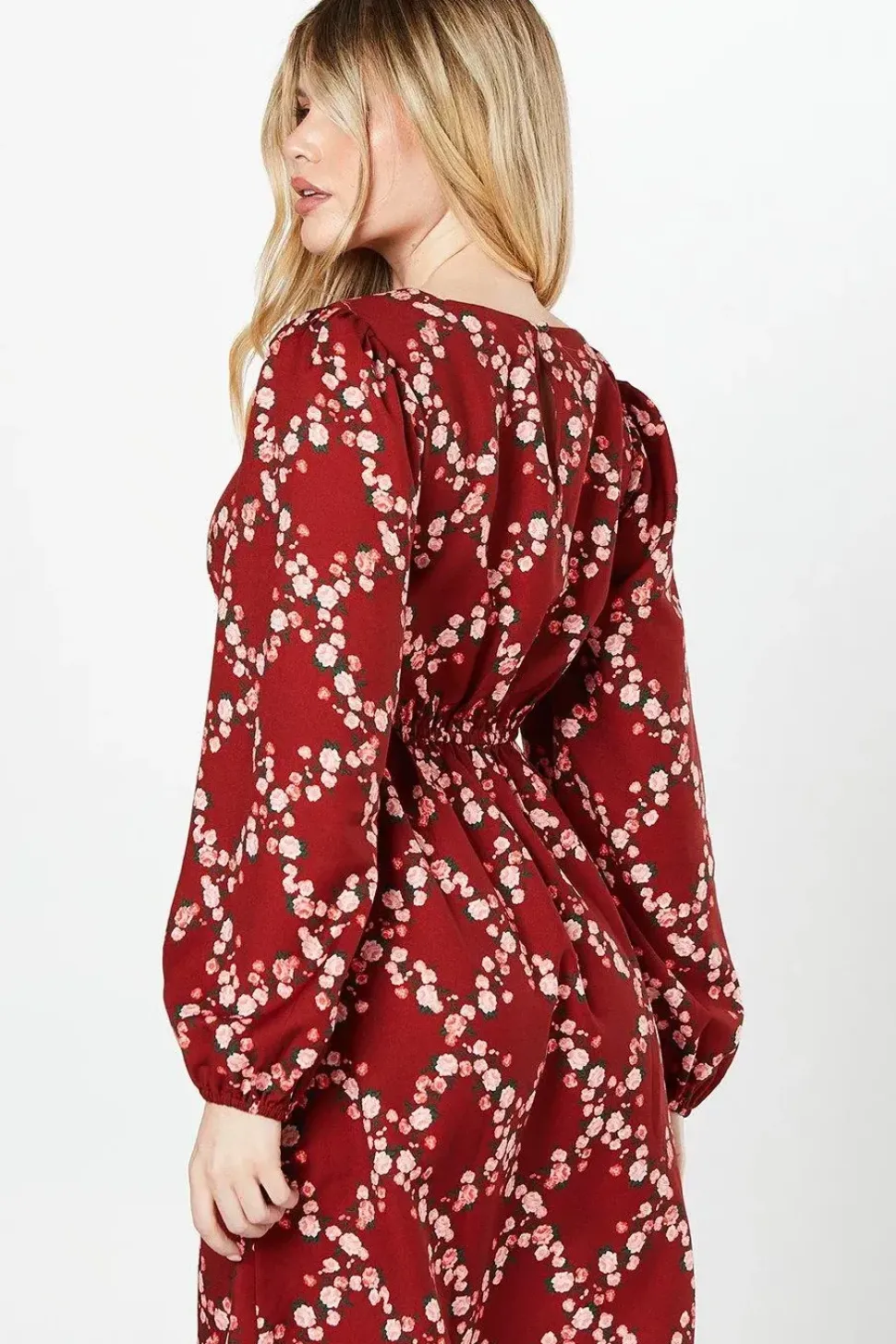 Diamond Floral Button Front Mini Dress