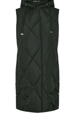 Diamond Quilted Midi Gilet