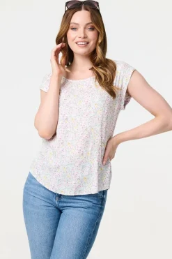 Ditsy Floral Cap Sleeve Shell Top