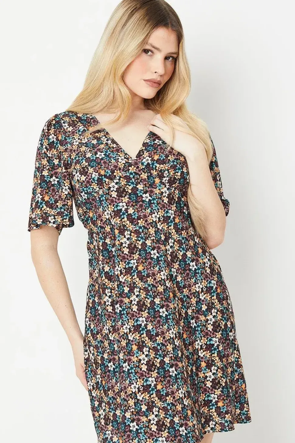 Ditsy Floral Empire Mini Dress