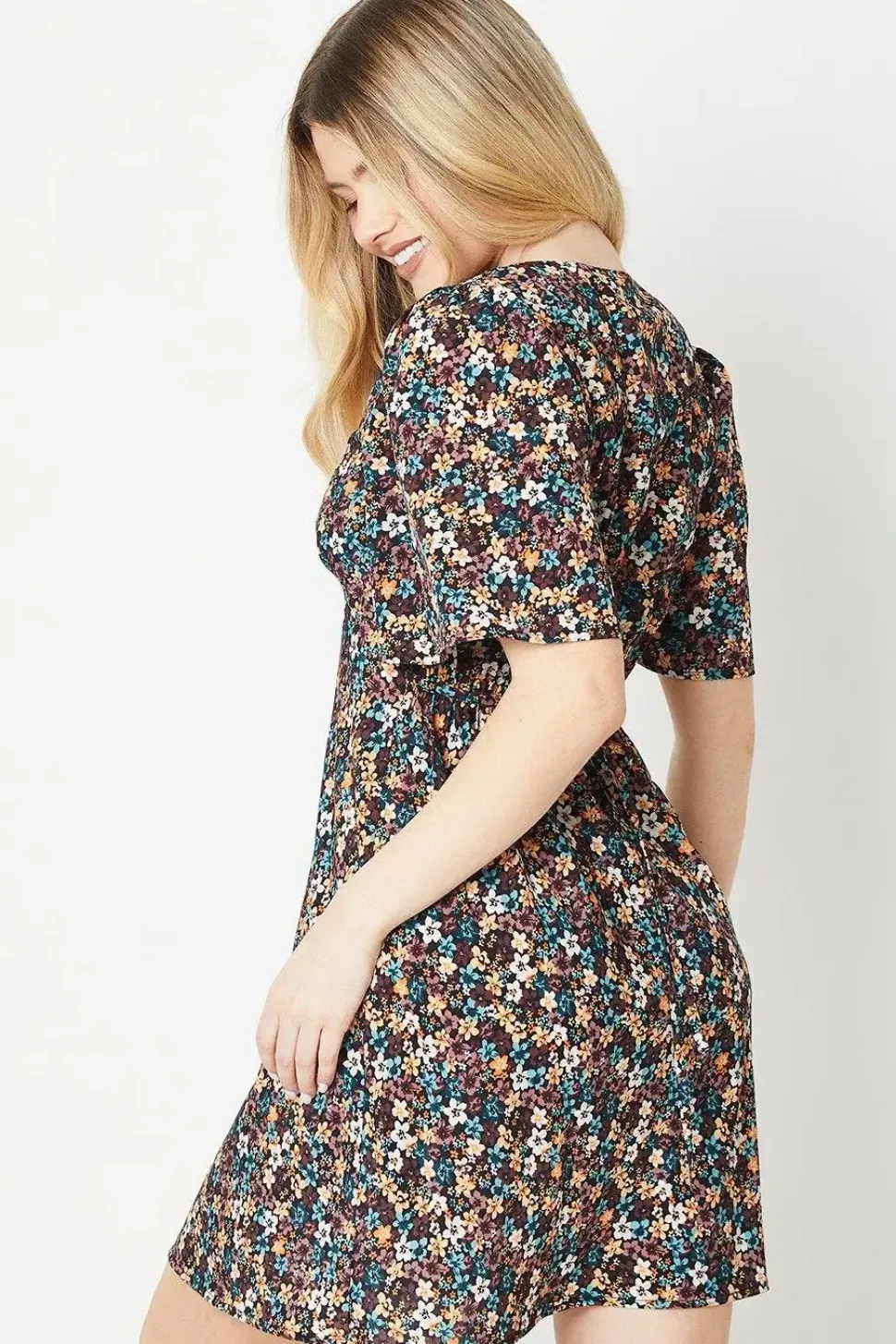 Ditsy Floral Empire Mini Dress