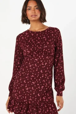 Ditsy Floral Frill Hem Mini Dress