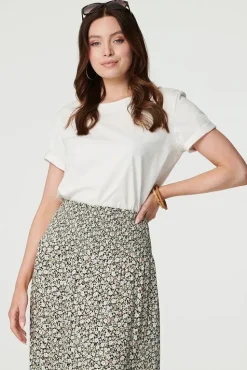 Ditsy Floral Lace Trim Maxi Skirt
