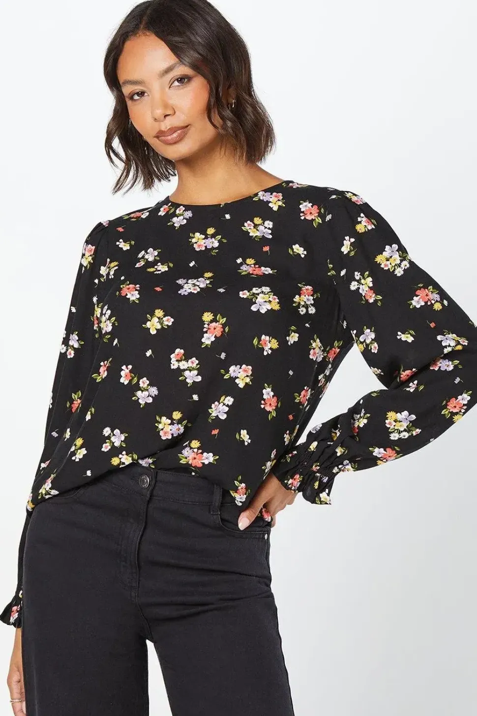 Ditsy Floral Long Sleeve Blouse