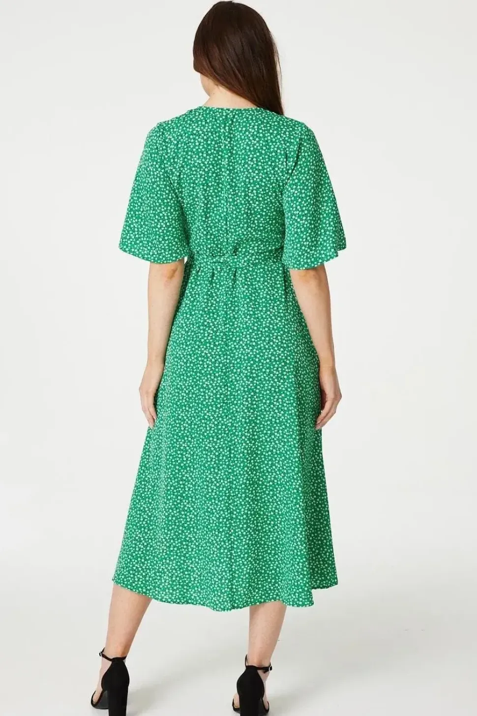 Ditsy Floral Midi Wrap Tea Dress