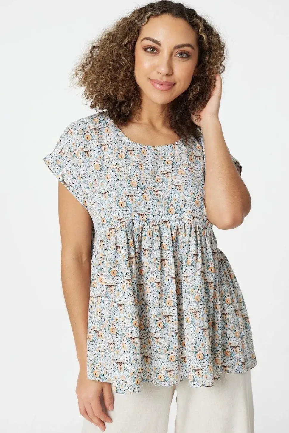Ditsy Floral Oversized Smock Top