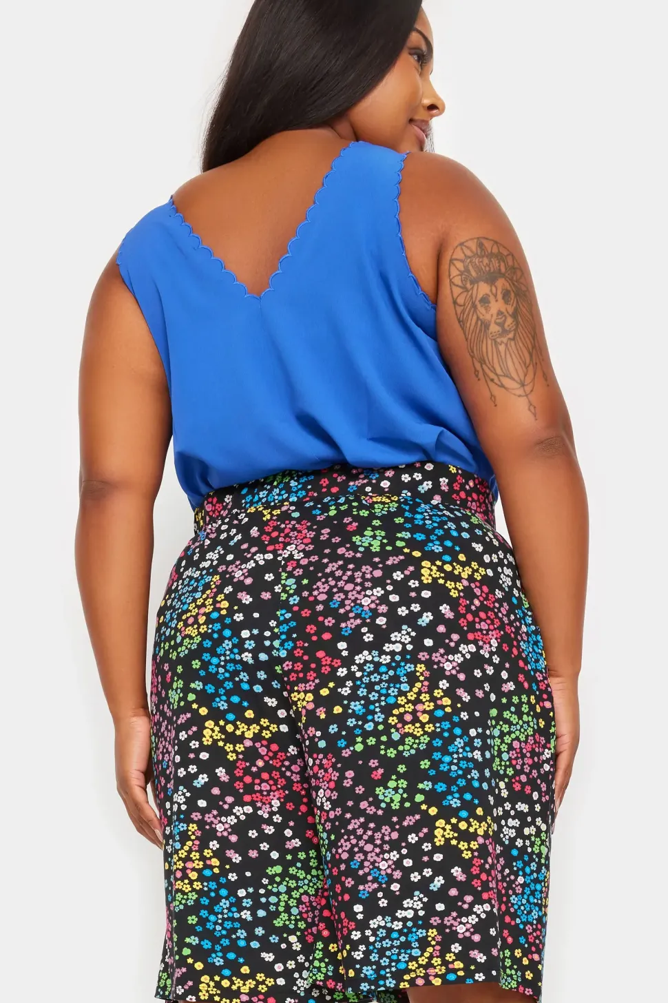 Ditsy Floral Print Jersey Shorts