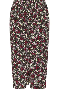 Ditsy Floral Print Wide Leg Cropped Trousers