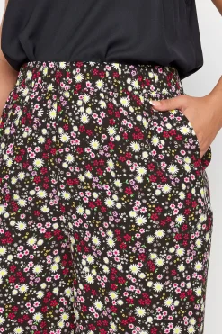 Ditsy Floral Print Wide Leg Cropped Trousers