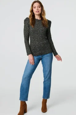 Ditsy Floral Ruffled Long Sleeve Top