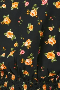 Ditsy Floral Shirred Hem Blouse
