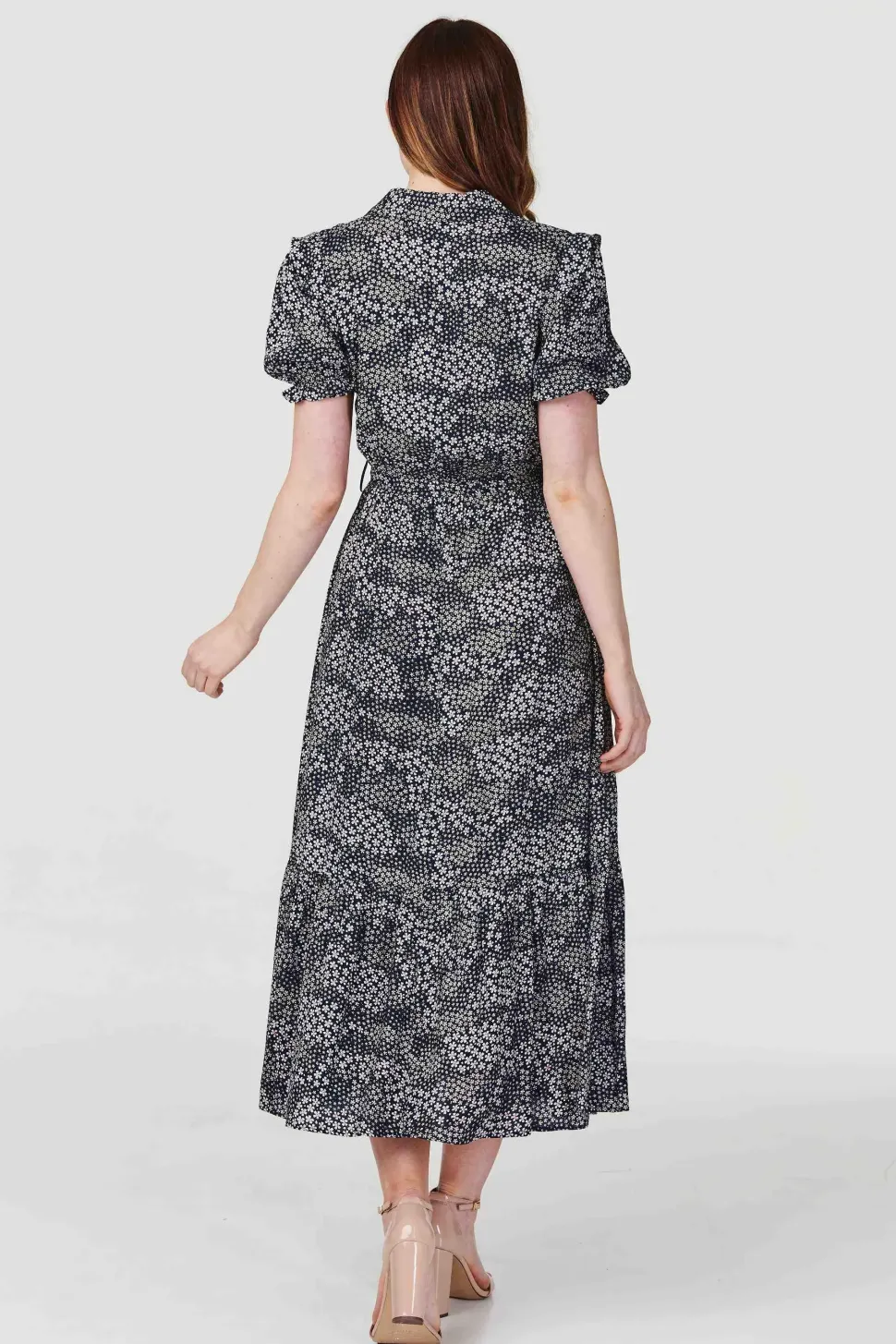 Ditsy Floral Short Sleeve Shirt Dress