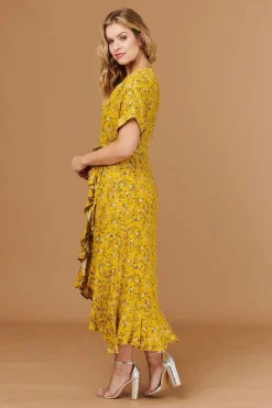 Ditsy Floral Short Sleeve Wrap Dress