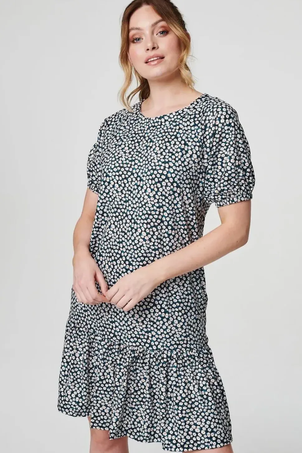 Ditsy Floral Short Tiered Dress