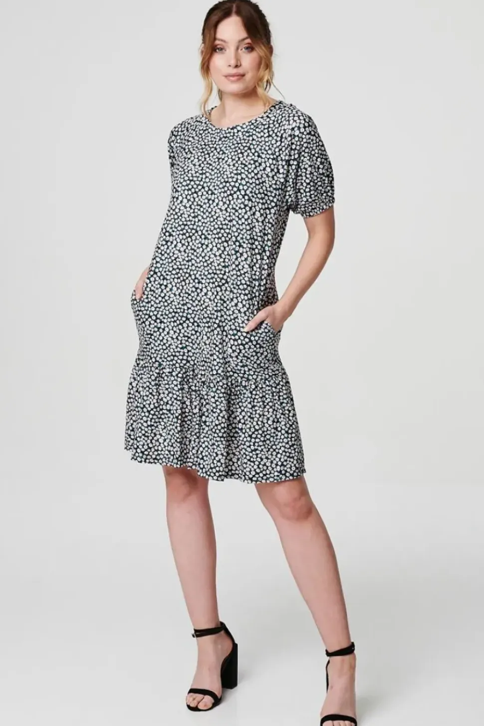 Ditsy Floral Short Tiered Dress