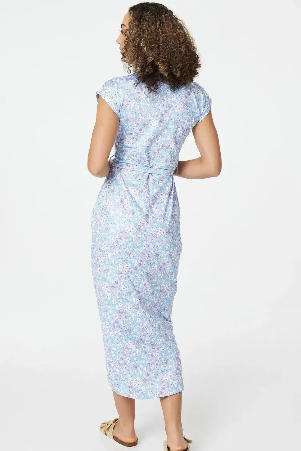 Ditsy Floral Tulip Hem Midi Dress