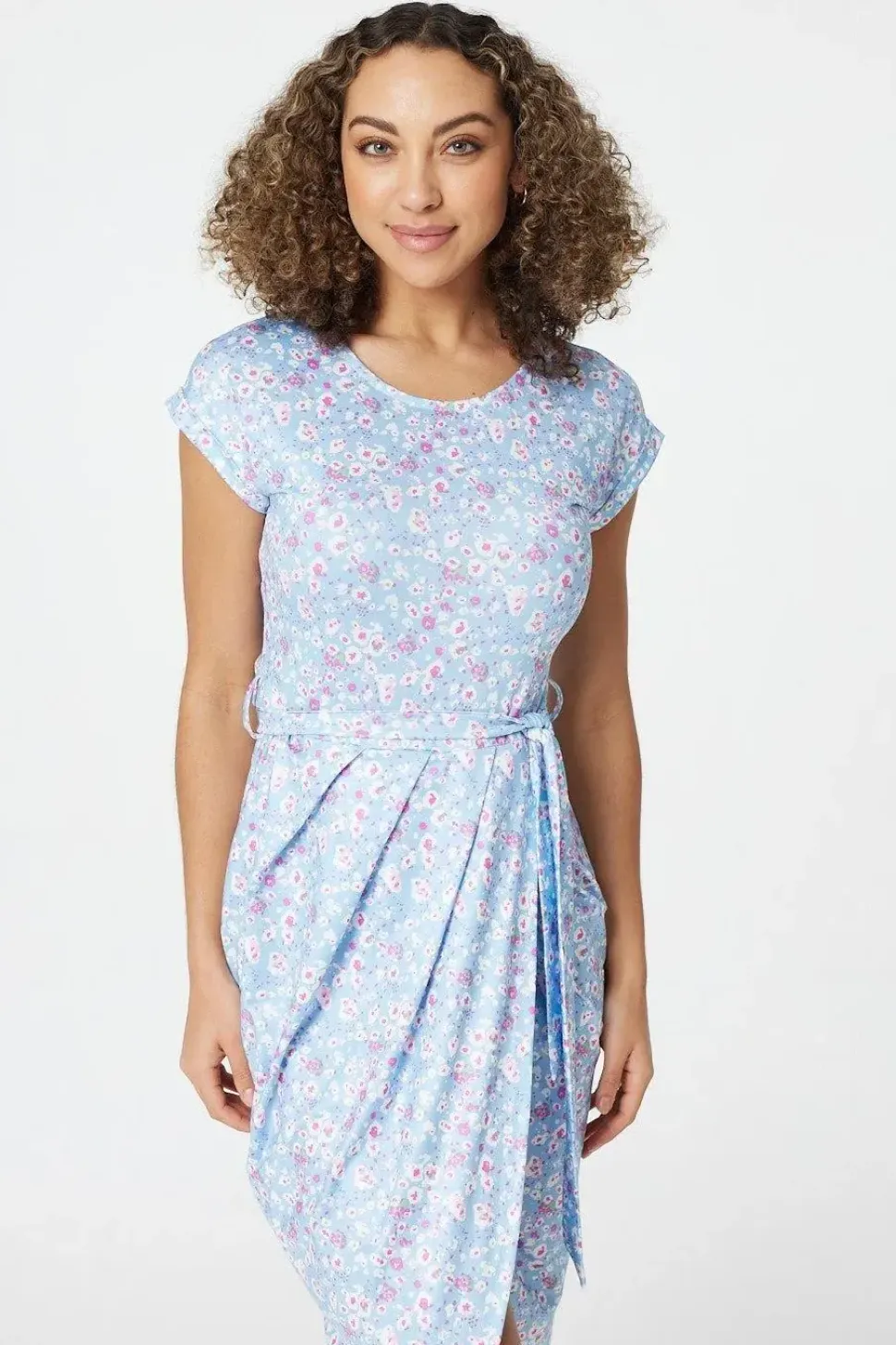 Ditsy Floral Tulip Hem Midi Dress