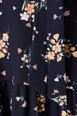 Ditsy Flutter Sleeve Midi Dress