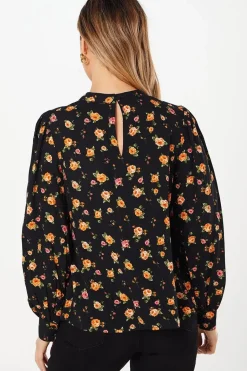 Ditsy Keyhole Blouse