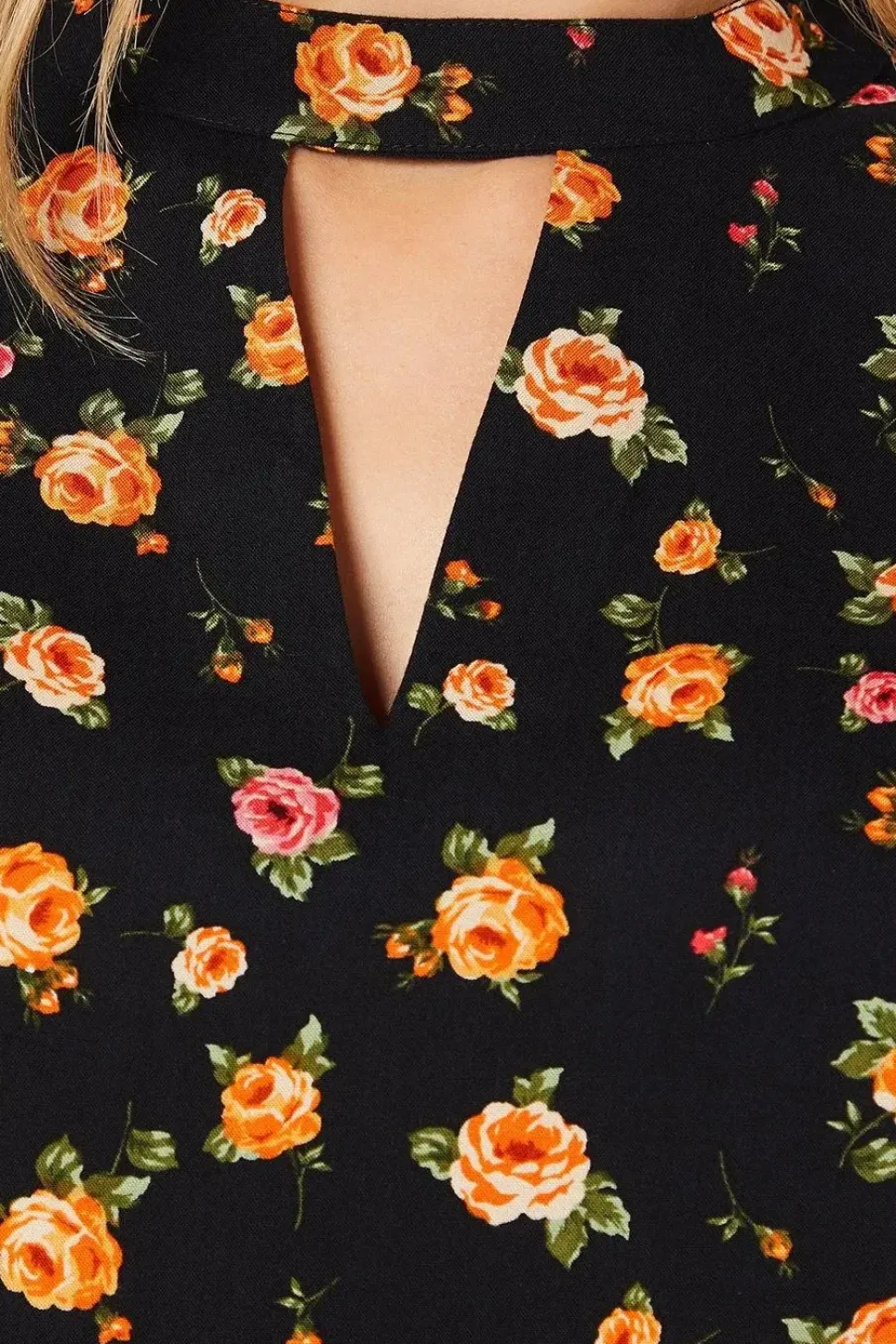 Ditsy Keyhole Blouse