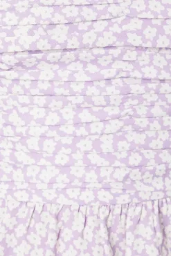 Ditsy Pintuck Shirred Back Strappy Top