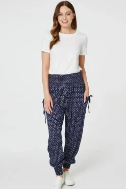 Ditsy Print High Waist Harem Trousers