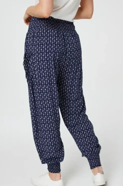 Ditsy Print High Waist Harem Trousers