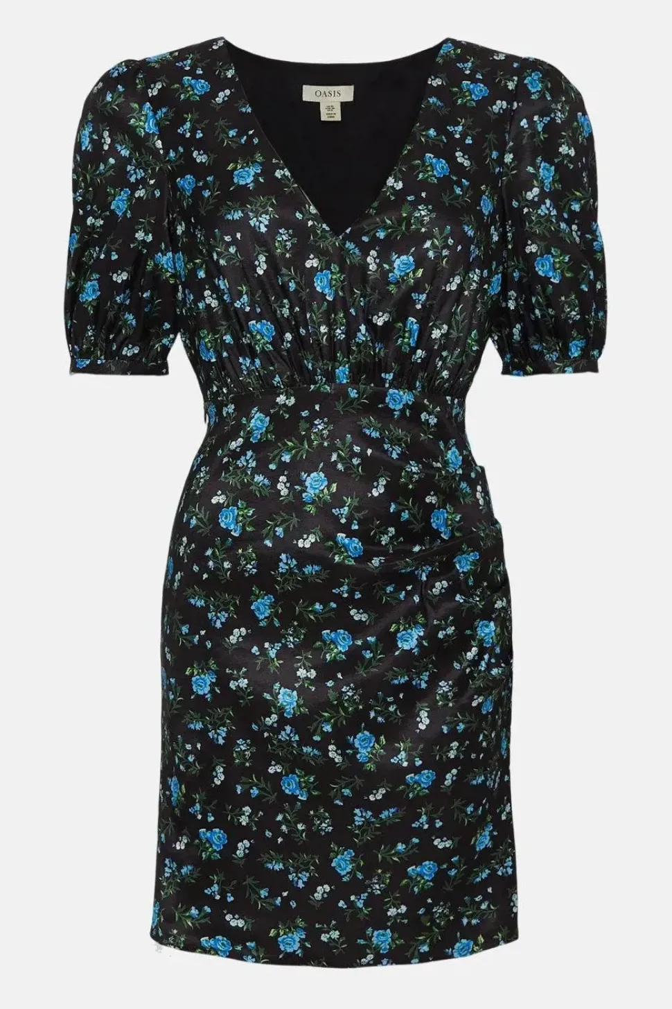 Ditsy Taffeta Ruched Side Mini Dress