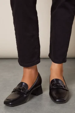 Dixie Snaffle Detail Low Block Heel Loafers