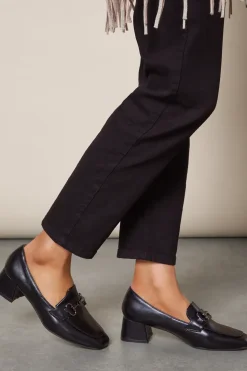 Dixie Snaffle Detail Low Block Heel Loafers