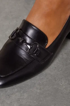 Dixie Snaffle Detail Low Block Heel Loafers