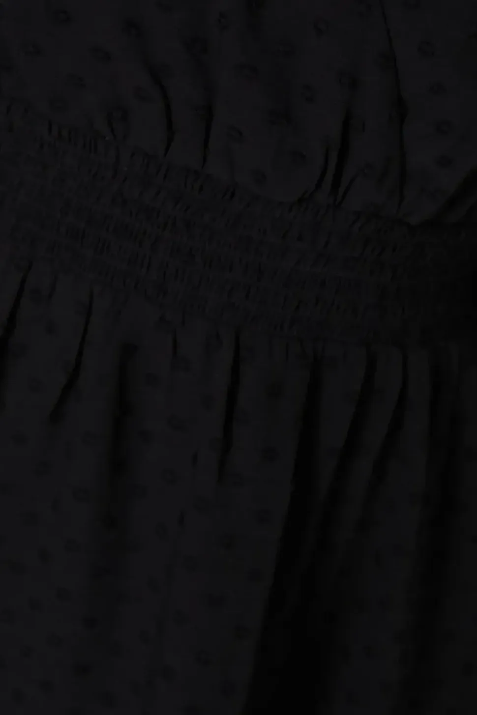 Dobby Chiffon Long Sleeve Shirred Waist Mini Dress