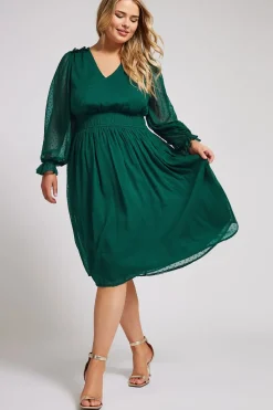 Dobby Midi Dress