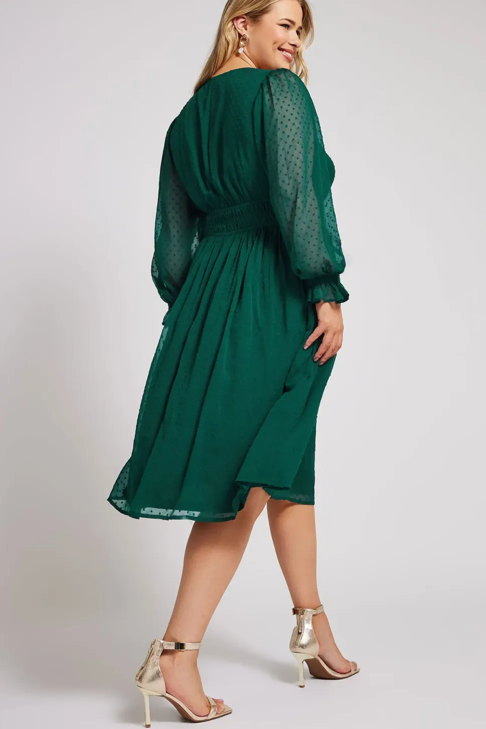 Dobby Midi Dress