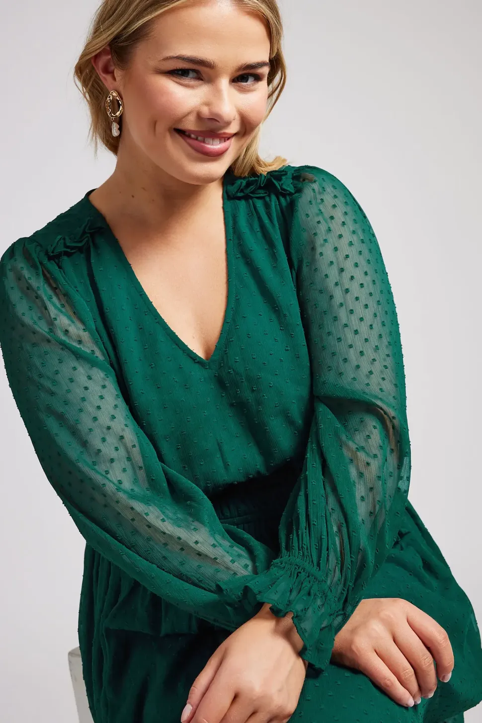 Dobby Midi Dress