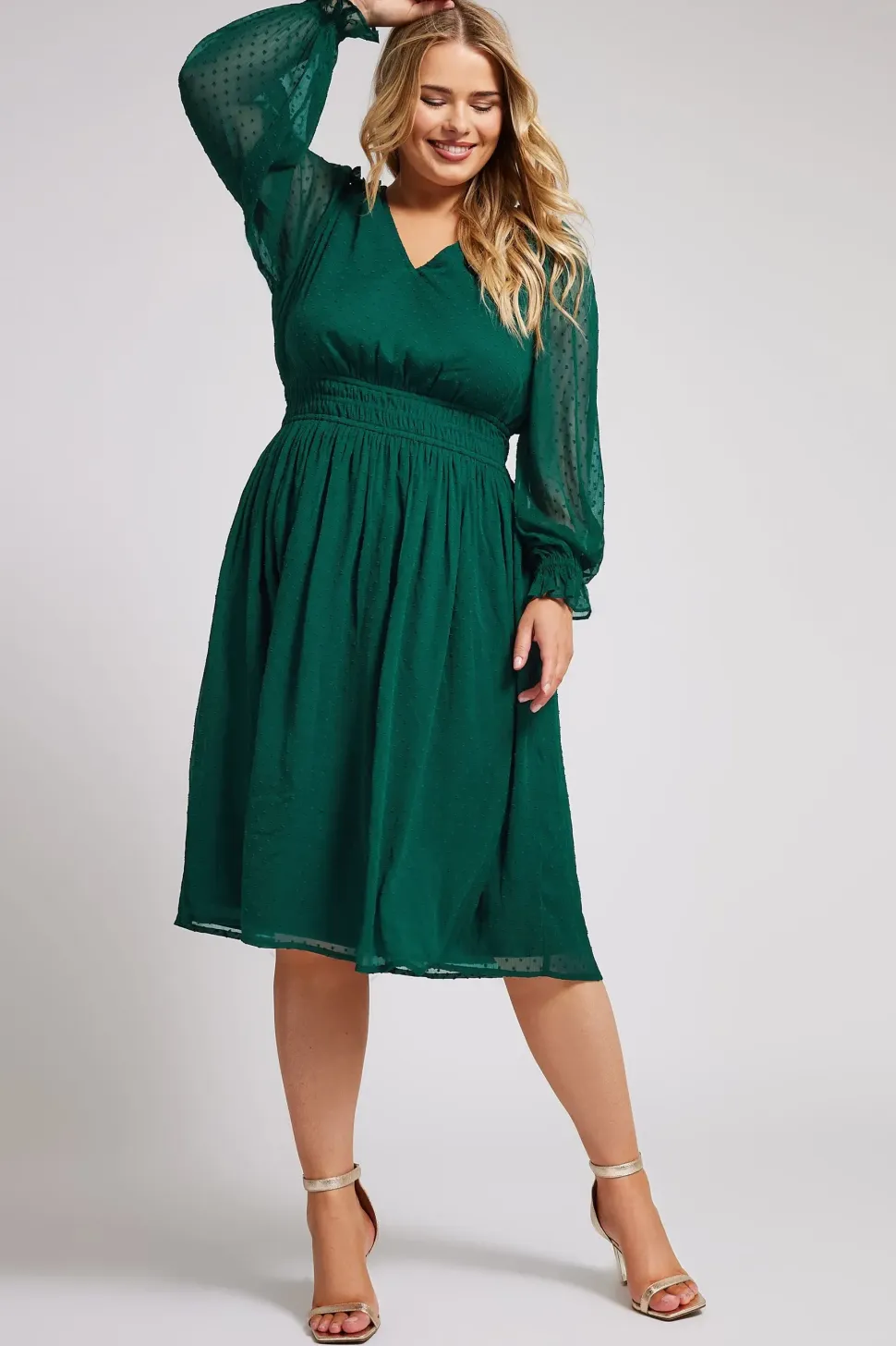 Dobby Midi Dress